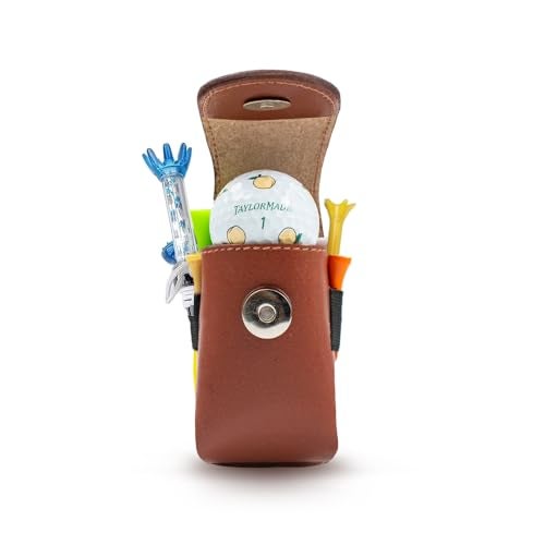 Golfoy Golf Balls & Tee Holder Pouch 4.0 (Brown) - Image 1