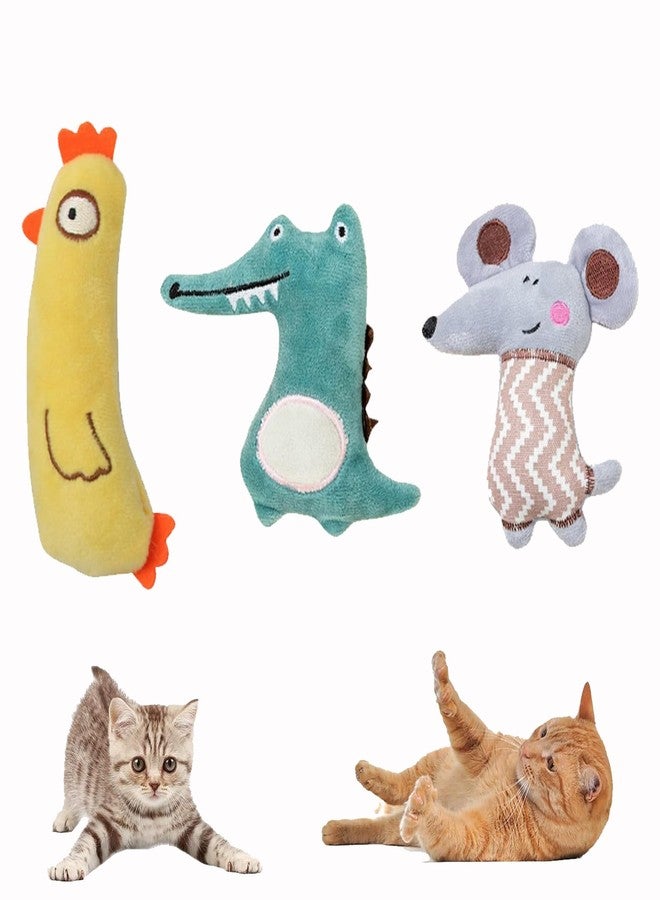Massmot 3 Pack Catnip Plush Cat Toys, Interactive Cat Kicker Toys for Indoor Cats & Kittens, Soft Chew Toys for Exercise, Hunting, Teeth Cleaning, Bite Resistant Pet Toys - Image 1