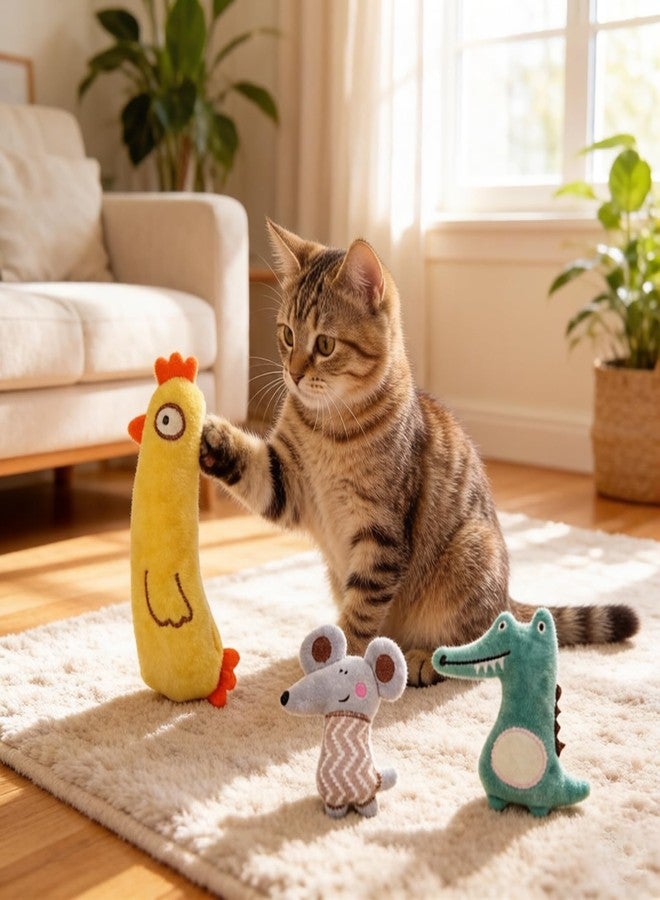 Massmot 3 Pack Catnip Plush Cat Toys, Interactive Cat Kicker Toys for Indoor Cats & Kittens, Soft Chew Toys for Exercise, Hunting, Teeth Cleaning, Bite Resistant Pet Toys - Image 3