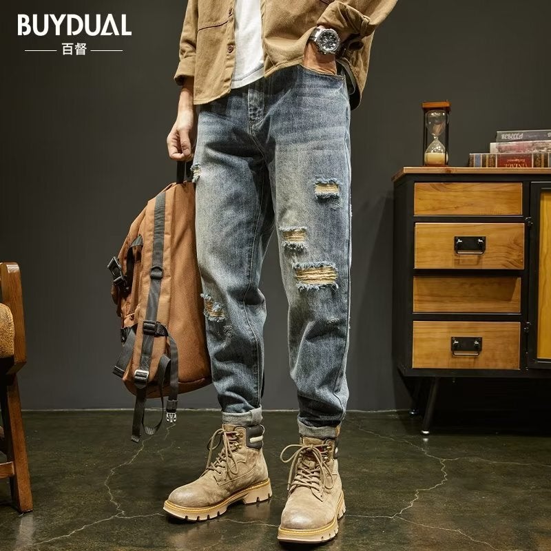 Unisex Classic Denim Jeans Loose Fit Daily Outdoor Wear - Image 5