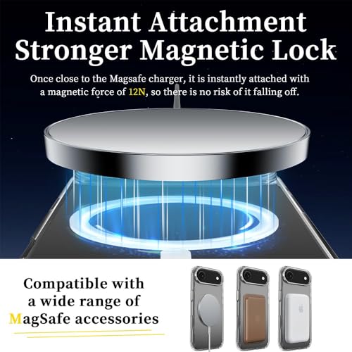 DIZORO Polycarbonate (Case for iPhone 17 Air) Compatible with Mag-Safe Wireless Charging, Shockproof Phone Bumper Cover, Back Case Cover for iPhone 17 Air (Clear Magsafe Case) - Image 4