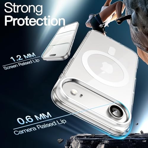 DIZORO Polycarbonate (Case for iPhone 17 Air) Compatible with Mag-Safe Wireless Charging, Shockproof Phone Bumper Cover, Back Case Cover for iPhone 17 Air (Clear Magsafe Case) - Image 5
