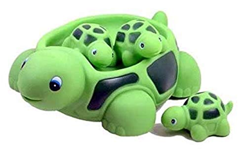 Playmaker Toys Rubber Turtle Family Set of 4 Baby Bath Toys - Image 2