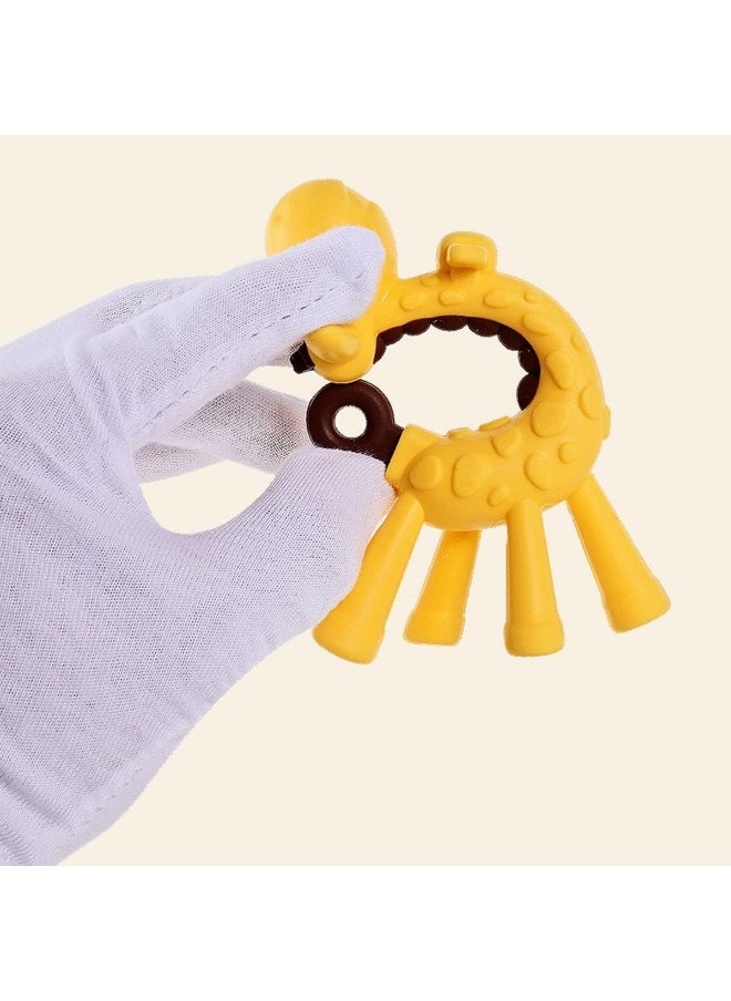 ECVV 4 Pack Baby Teething Toys Set Silicone Fruit Shape Giraffe Baby Teethers BPA Free Soothe Babies Gums for Babies Infants Toddlers Boys & Girls  - Image 4
