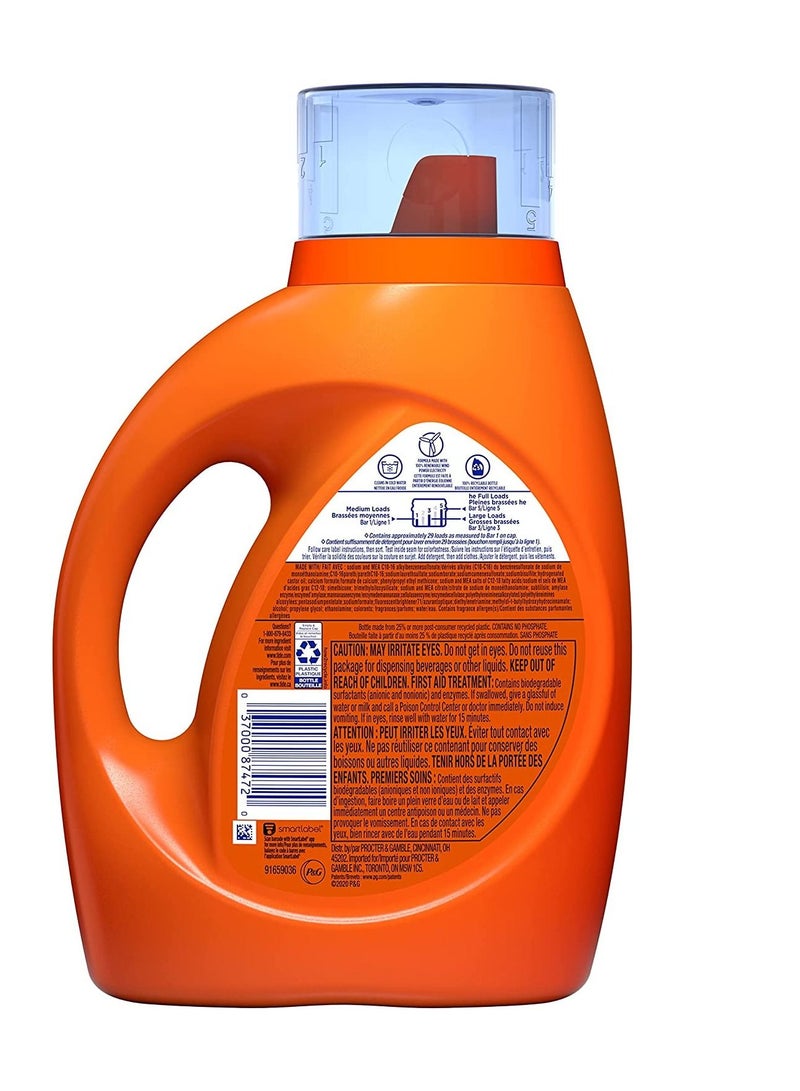 Tide Plus A Touch of Downy Liquid Laundry Detergent, April Fresh, 46 fl oz, 29 loads