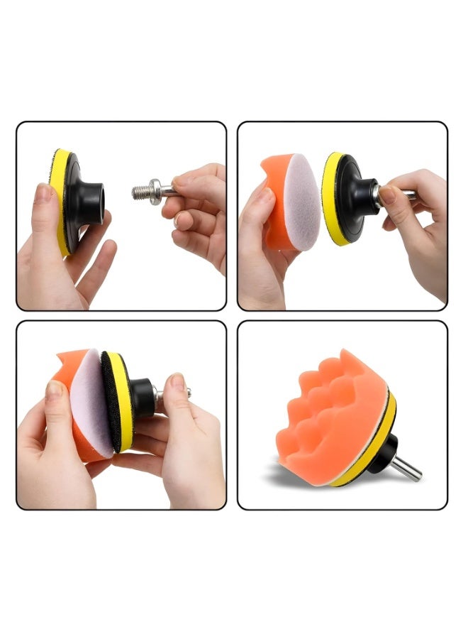 Car Polishing Kit 11 Pcs 3 Inch Wool Foam Pads with Drill Adapter – Professional Polishing Kit for Polishing, Waxing, Polishing, Scratch Removal, Restore Car Shine and Durable Gloss - Image 5