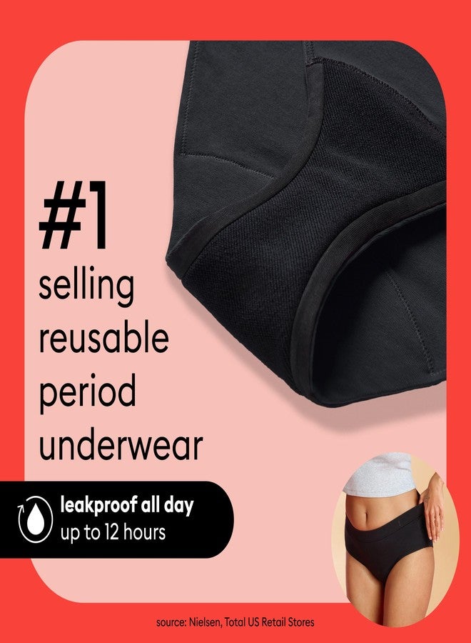 Thinx for All Hi-Waist Period Underwear, Holds 12 Tampons*, Leakproof, Odor Control, 2-Pack Reusable, Rhubarb, XL - Image 5