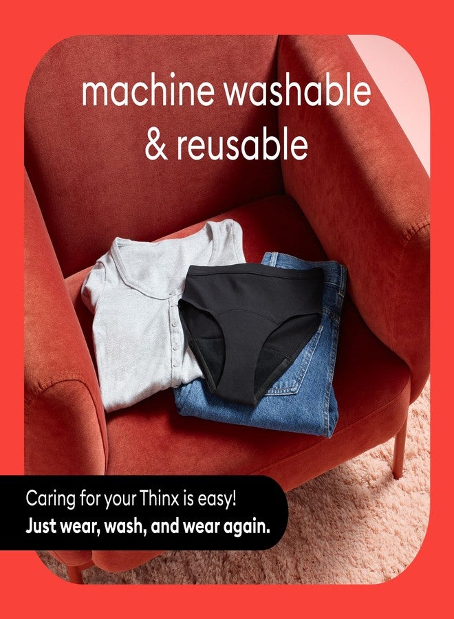 Thinx for All Hi-Waist Period Underwear, Holds 12 Tampons*, Leakproof, Odor Control, 2-Pack Reusable, Rhubarb, XL - Image 4