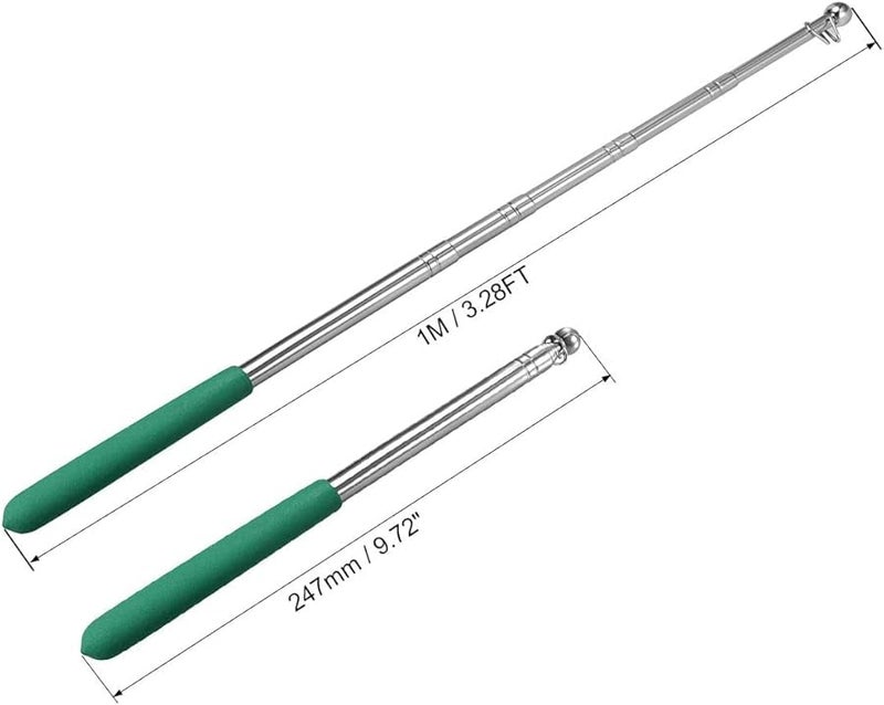 سارية علم يدوية تلسكوبية خضراء 1 متر من الفولاذ المقاوم للصدأ مؤشر تدريس لمرشدي السياحة والمعلمين - Image 3