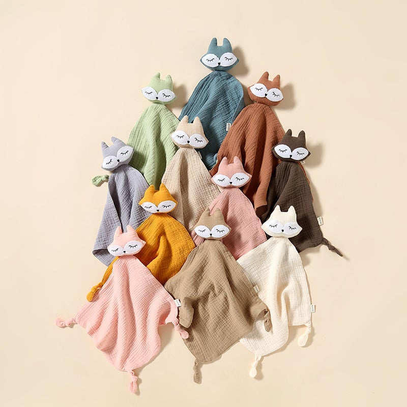 Little Fox Baby Cuddle Towel – 4-Layer Cotton Gauze Hand Puppet for Infants - Image 4