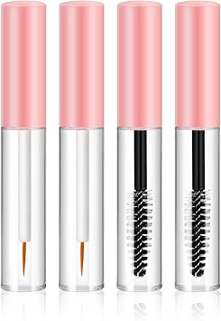 minkissy minkissy 4pcs Empty Mascara and Eyeliner Tubes with Shadow Tip Liner Containers 10ML PET Makeup Bottles for DIY Lip Gloss and Mascara Storage  - Image 1