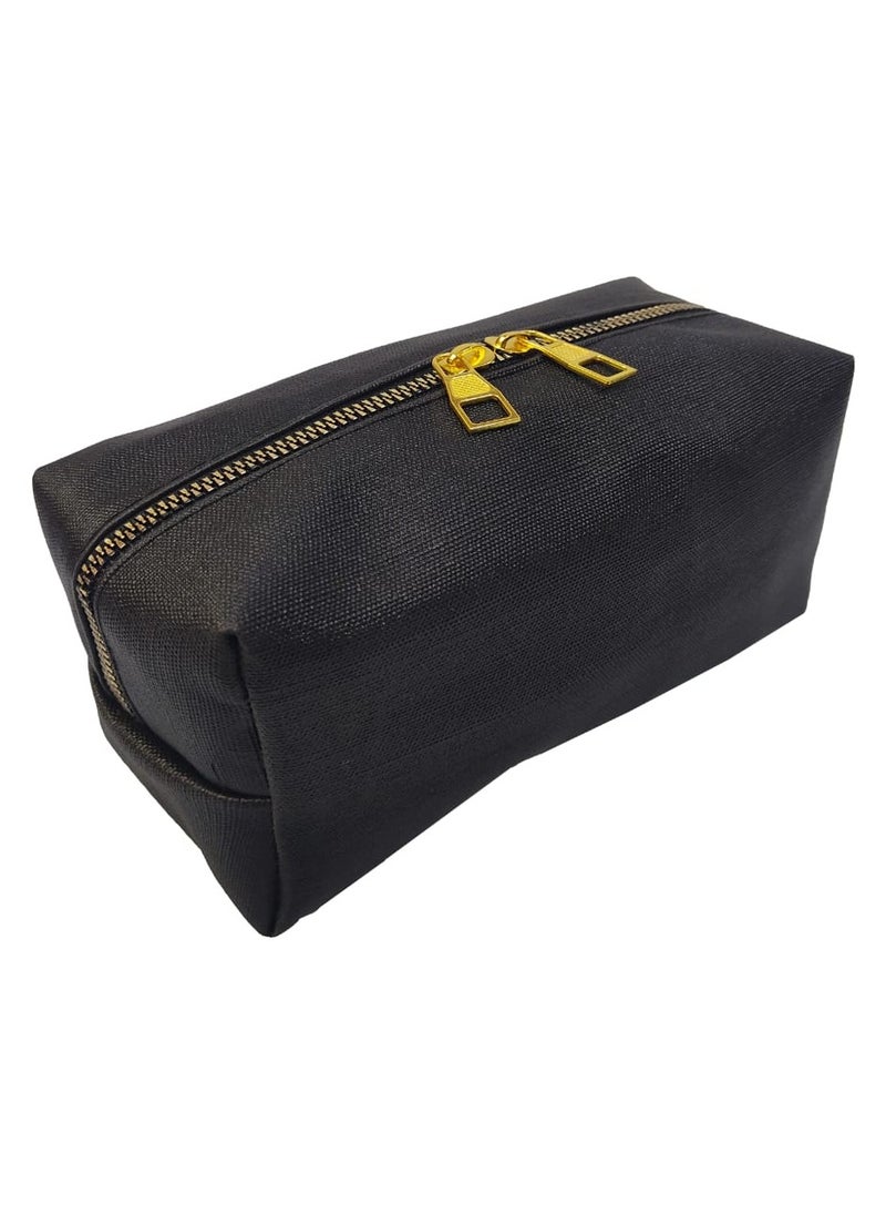 Brand Stores Makeup Water Proof PU Leather Organizing Clutch Bag - Black  - Image 1