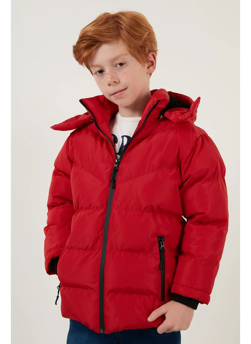 Lela Plush Lined Removable Hooded Winter Coat with Pockets Boys' Coat 5761587