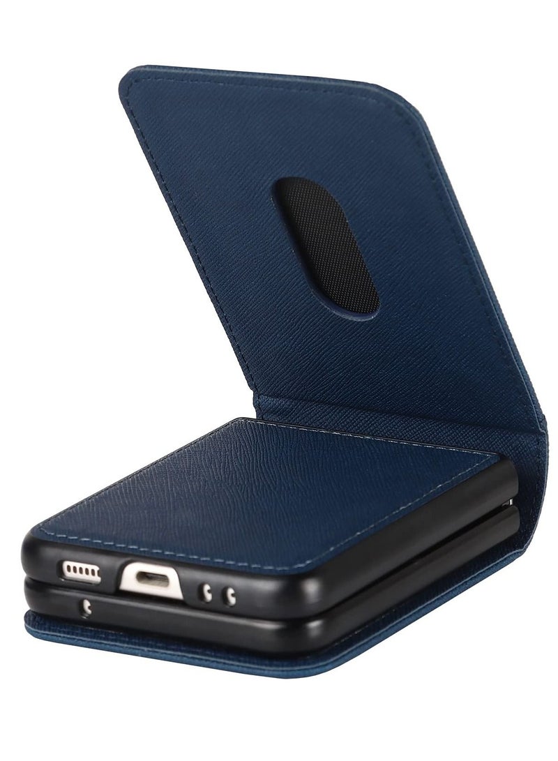 Y&D Case for Galaxy Z Flip 3 5G, Compatible with Samsung 3(2021) Leather Wallet Case, Adjustable Crossbody Lanyard Durable Card Slots Ultra Slim Luxury Cover (Navy Blue)  - Image 5