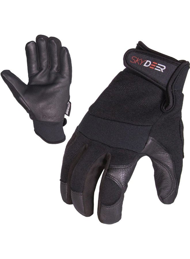 SKYDEER Deerskin Leather Winter Gloves for Men and Women, Durable and Soft Water Resistance Shell, Windproof Stretch Spandex Back, 100G 3M Thinsulate Insulation (SD2251T/XL) - Image 5