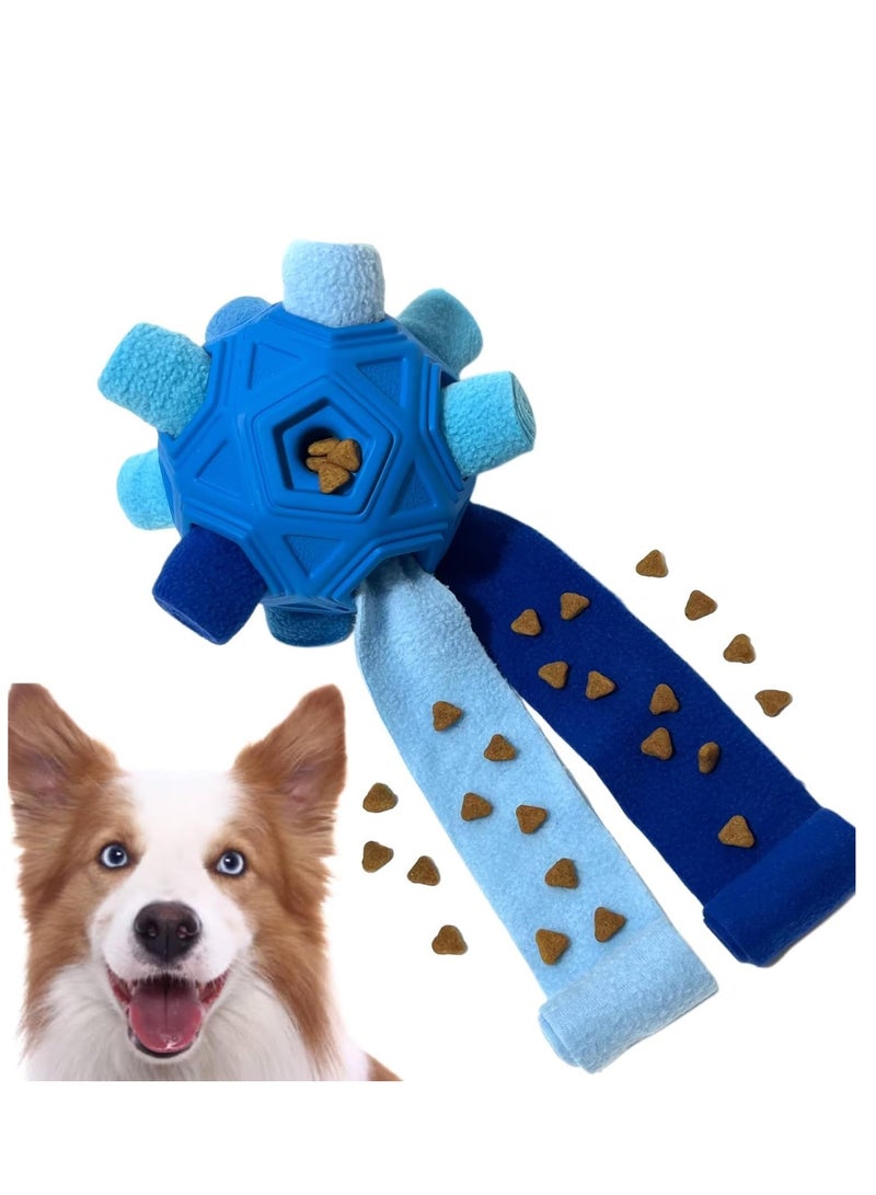 Upgraded Interactive Ball Dog Toys Unbreakable, Portable Dog Enrichment Chew Toys Encourage Foraging Skills Training Puzzle Feeders Toy for Small Medium Dogs (Blue) - Image 1