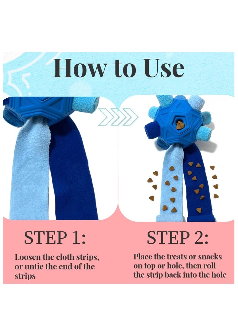 Upgraded Interactive Ball Dog Toys Unbreakable, Portable Dog Enrichment Chew Toys Encourage Foraging Skills Training Puzzle Feeders Toy for Small Medium Dogs (Blue) - Image 4