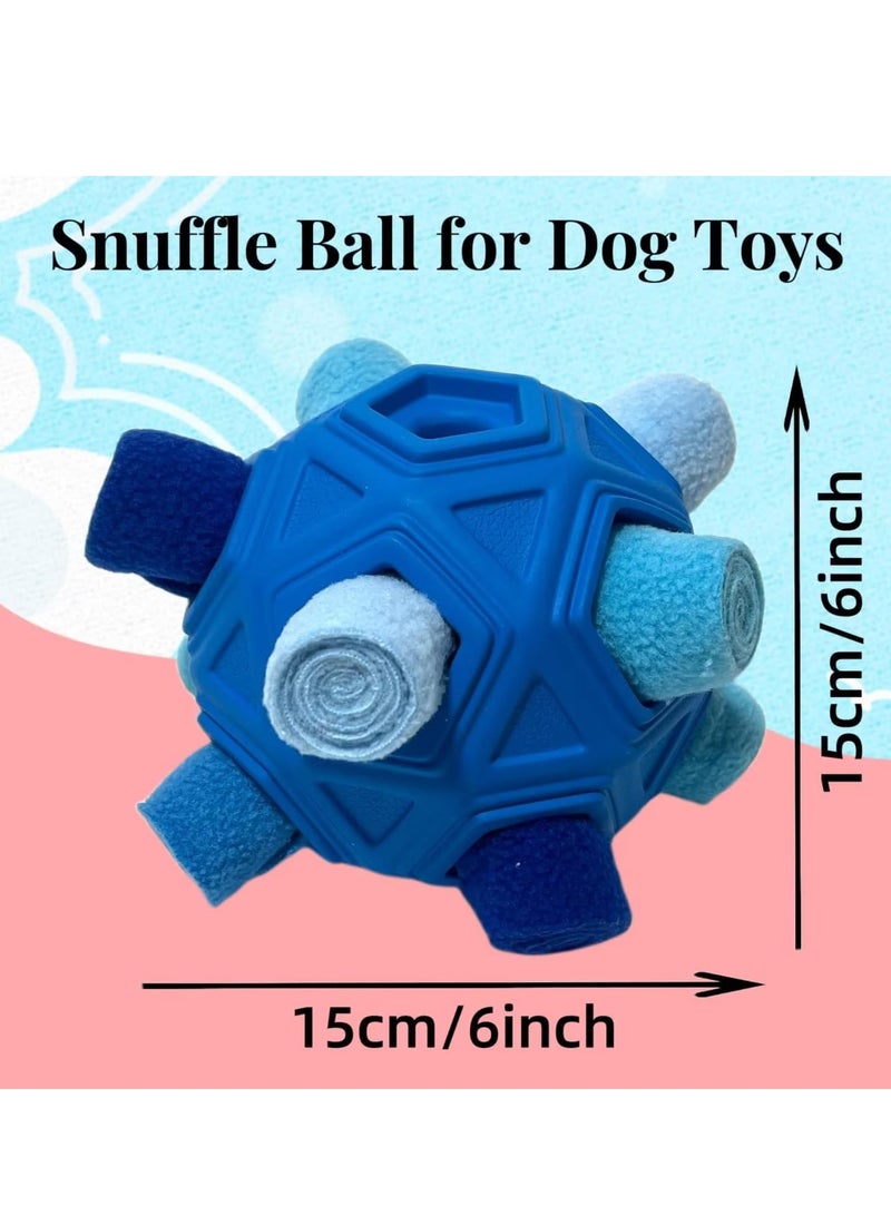 Upgraded Interactive Ball Dog Toys Unbreakable, Portable Dog Enrichment Chew Toys Encourage Foraging Skills Training Puzzle Feeders Toy for Small Medium Dogs (Blue) - Image 3