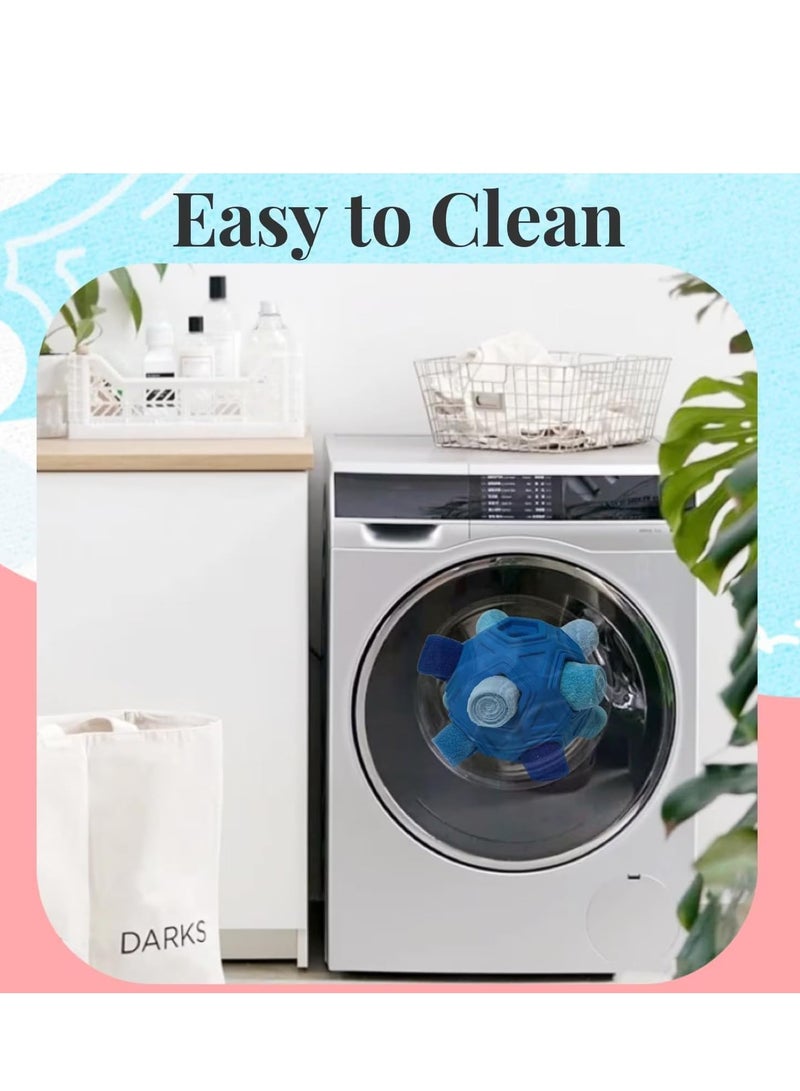 Upgraded Interactive Ball Dog Toys Unbreakable, Portable Dog Enrichment Chew Toys Encourage Foraging Skills Training Puzzle Feeders Toy for Small Medium Dogs (Blue) - Image 5