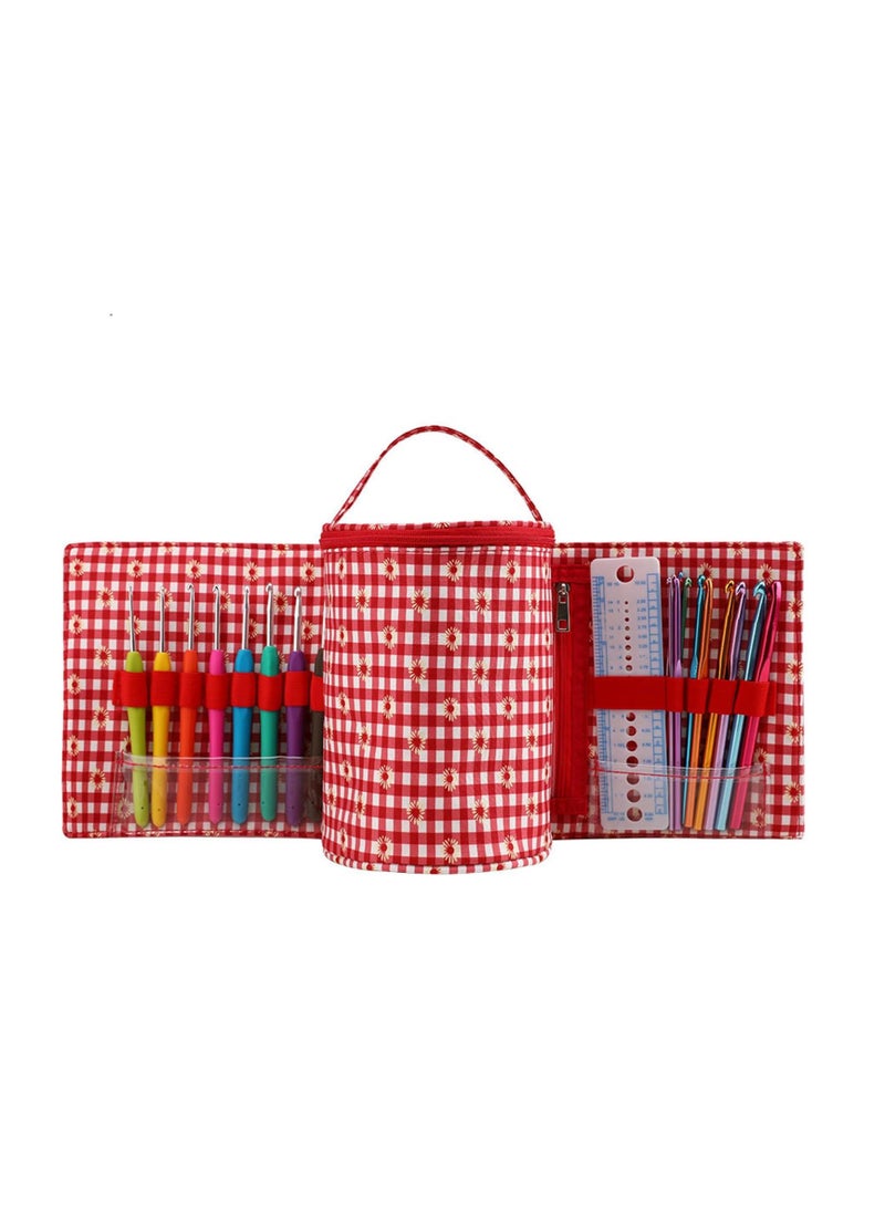SYOSI 50PCS Crochet Set, DIY Hand Knitting Tools, Detachable Starter Crochet Kit, Ergonomic Crochet Hooks with Plaid Bag, DIY Hand Knitting Art Tools for Beginners Adults and Kids Crochet Lovers  - Image 5