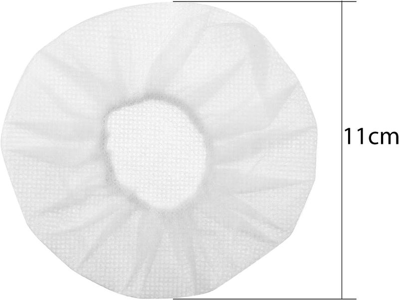 BBTO All storage type compatible 100 Pieces Headphone Ear Covers Disposable Earphone Sanitary Non-Woven Stretch Earpad Covers Fit for Most on Ear Headphones(11 cm,White) Batch consistent craftsmanship - Image 2