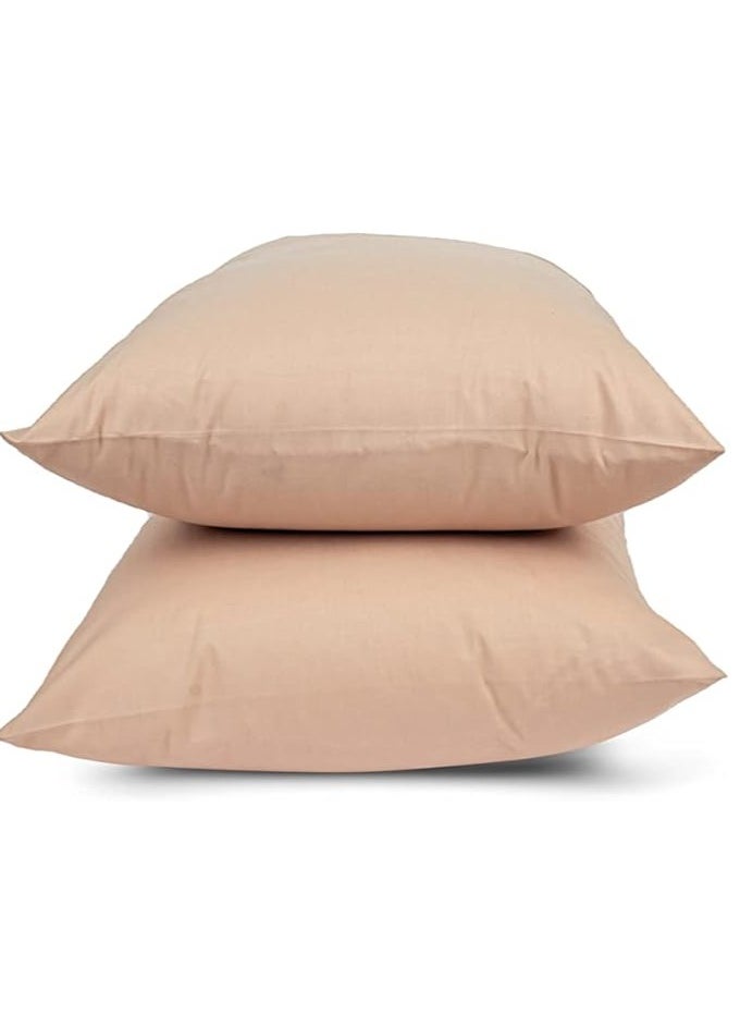 Generic Linen and cotton pillow cover set, size 50*70 cm, beige  - Image 1