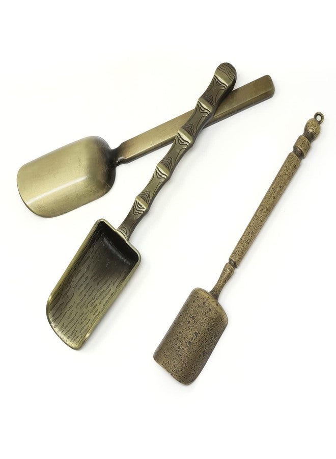 Honbay 3PCS Vintage Tea Scoops Metal Retro Coffee Scooper Long Handle Measuring Shovel Spoons for Loose Tea Coffee Herb or Home Decoration (3 Styles) - Image 3