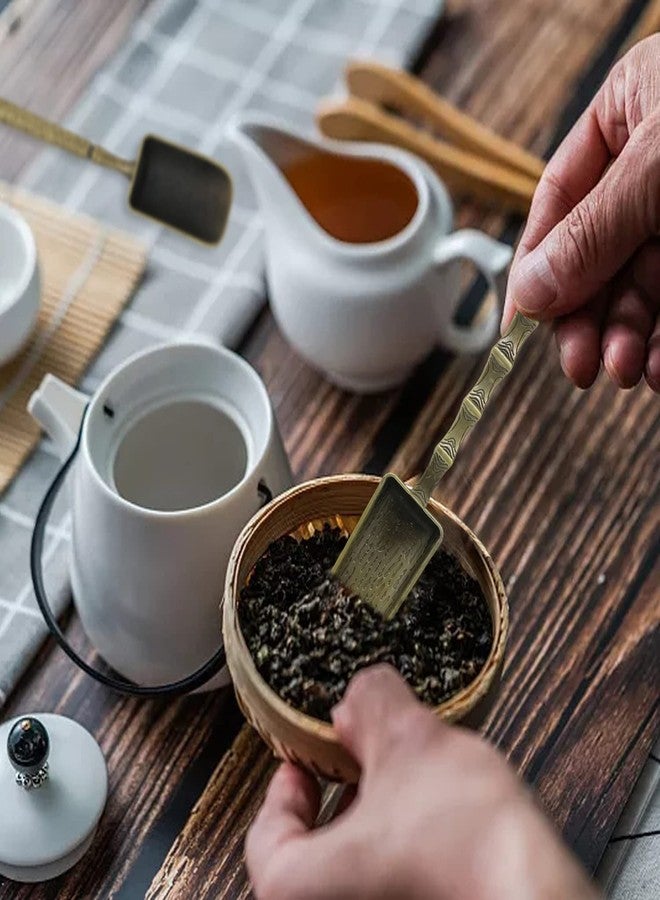 Honbay 3PCS Vintage Tea Scoops Metal Retro Coffee Scooper Long Handle Measuring Shovel Spoons for Loose Tea Coffee Herb or Home Decoration (3 Styles) - Image 5