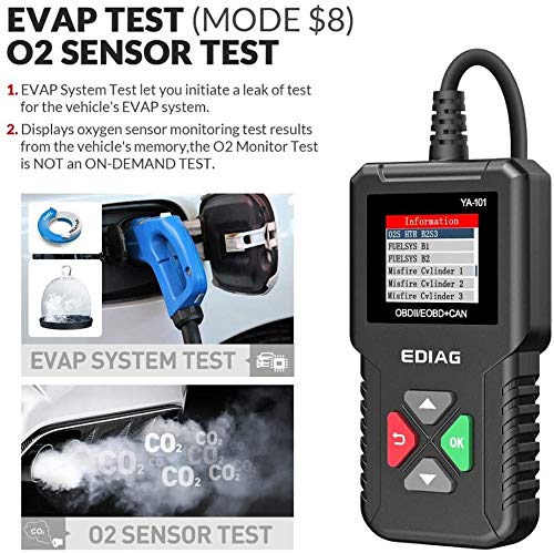 KINGBOLEN OBD2 Scanner,Code Reader Automotive Engine Light Check Scan Tool Checks O2 Sensor and EVAP Systems with Full OBD2 Functions,Supports Mode6 with DTC Lookup, All 10 Modes of obd2. Black - Image 5