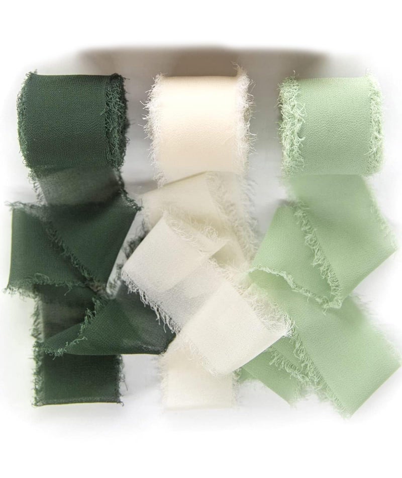 Zbdroxygen 3Pcs Chiffon Ribbon Roll Set, Organza Ribbons for Gift Wrapping, Wedding Bouquets Ribbon Suitable for DIY Handmade Production, Home Decoration - Image 1