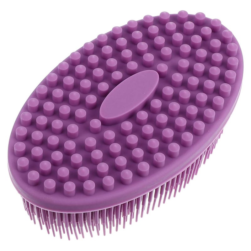 Soft Purple Silicone Baby Bath Brush Gentle Newborn Skin Massager Scrubber - Image 2
