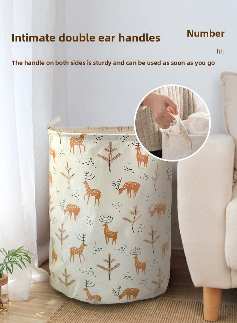 Fabric Laundry Basket White 40x50cm - Image 3