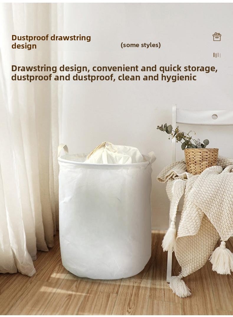 Fabric Laundry Basket White 40x50cm - Image 4