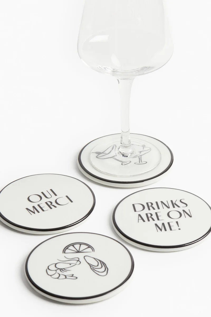 H&M 4-pack porcelain coasters