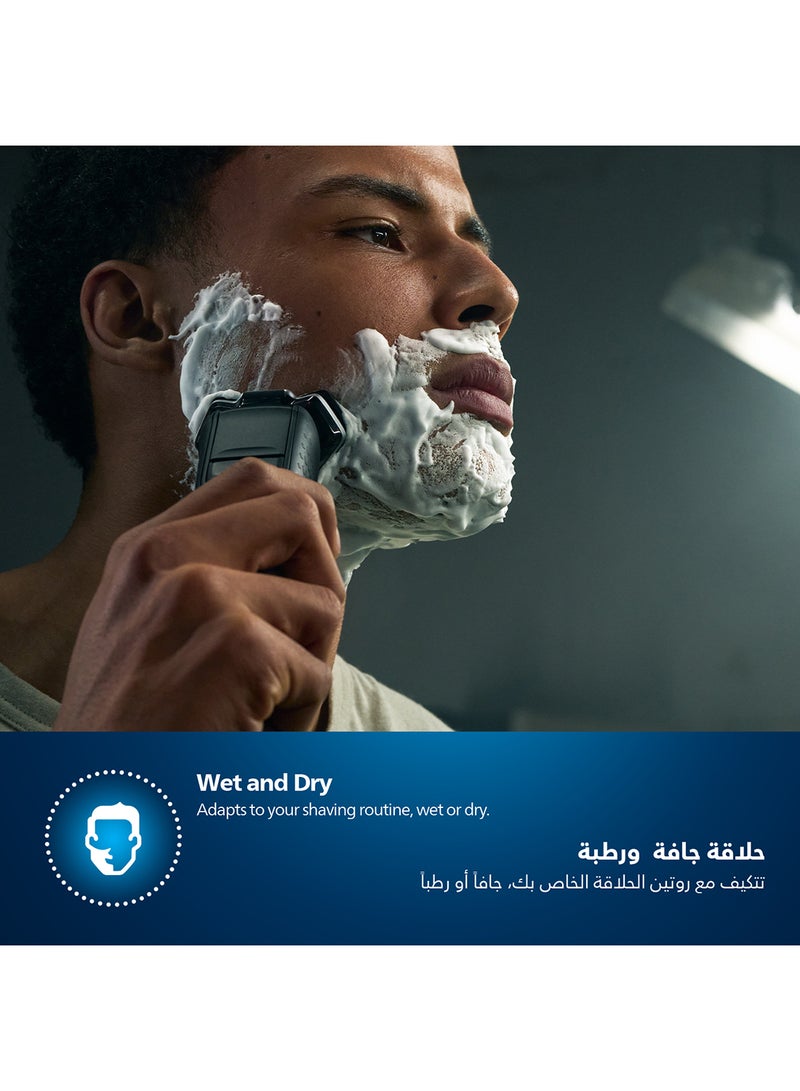 Philips Shaver S5887/10,Wet & Dry Use,Smart SkinIQ Tech for a Powerful, Comfortable Shave,Flexible Heads, Power Adapt Sensor,60min Cordless Use, Travel Case Included Carbon Grey - Image 3