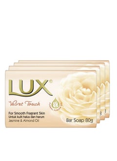 Lux Velvet Touch Jasmine and Almond Oil Bar Soap 4x80g  - Image 1