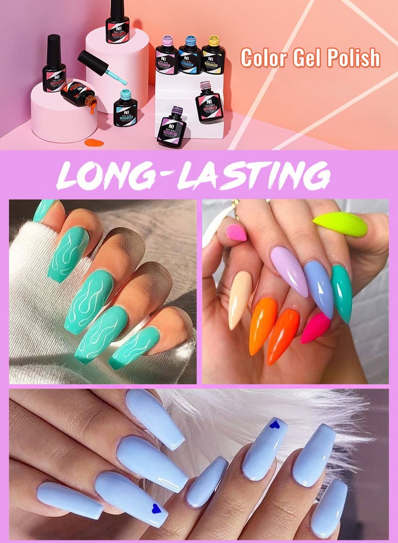 Nee Jolie 23Pcs Gel Nail Polish Set with 20 Colors Gel Nail and Base Gel Top Coat Matte Top Coat for Nail Art Salon for Women - Image 2