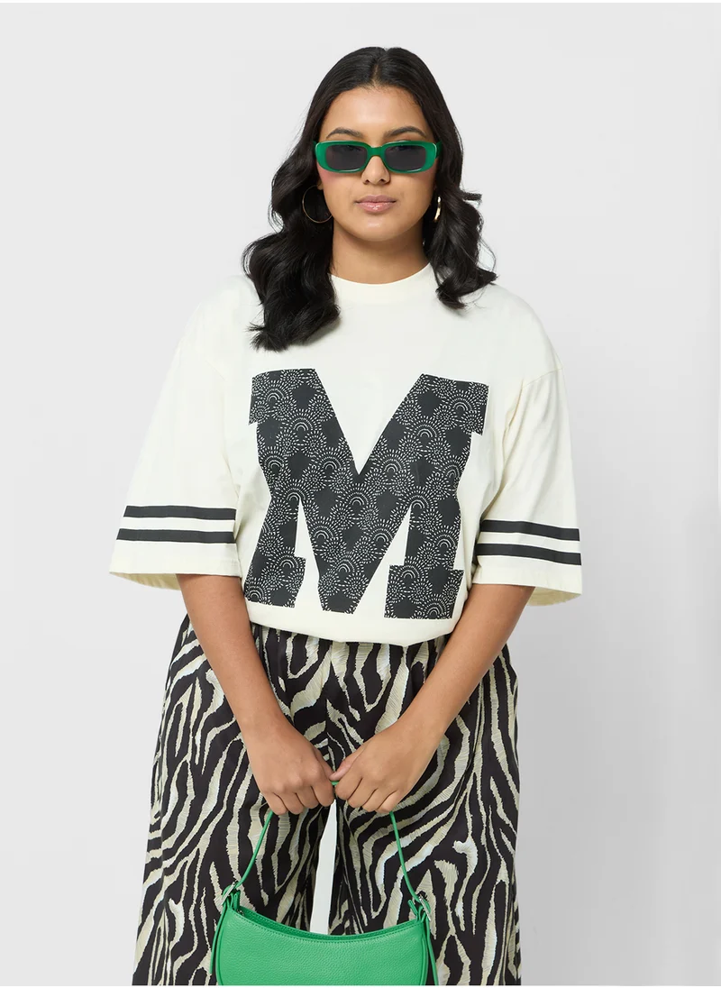 Disney Mickey Plus Size Oversize Varsity Style T-Shirt