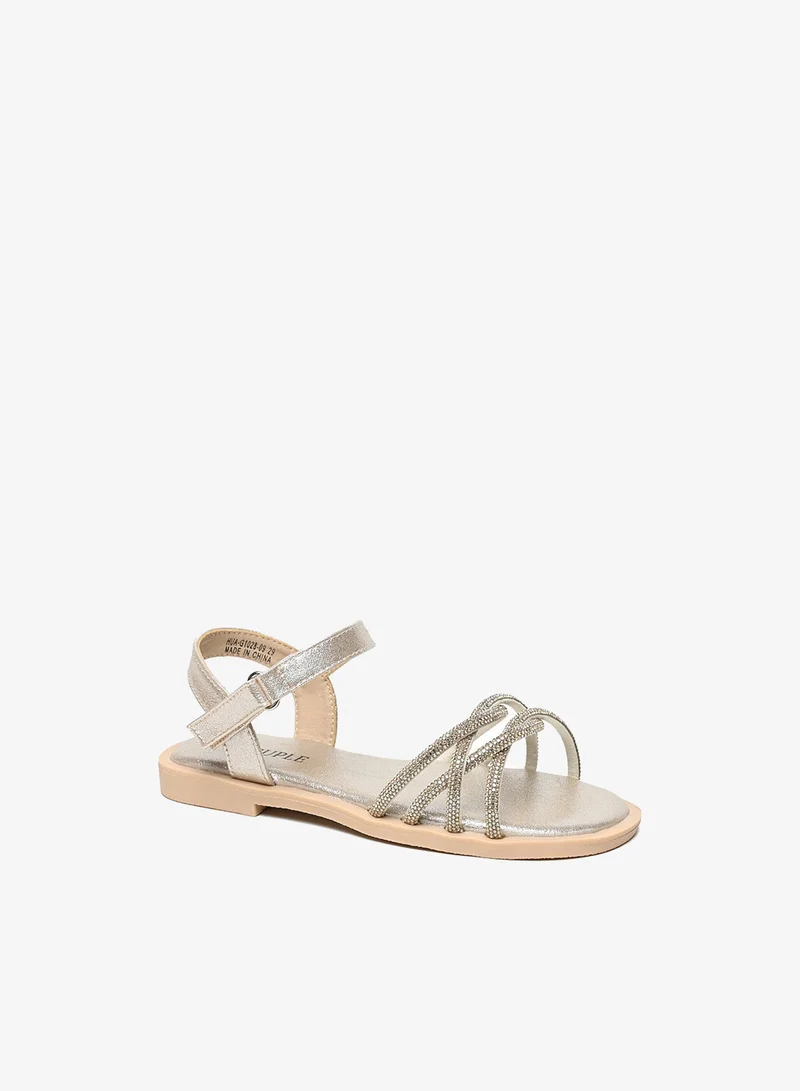 Cuple Girls embellished slingback slide sandals