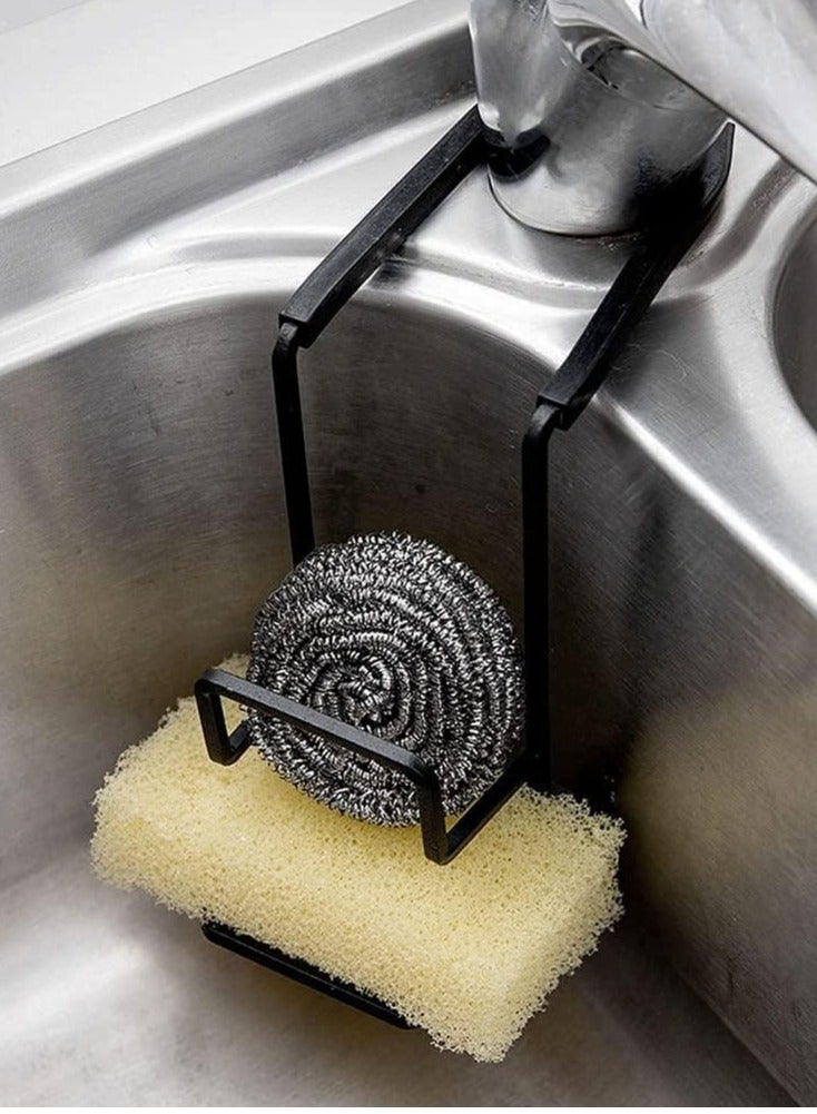Loquat Sink Caddy Sink Sponge Holder, Faucet Rack Shower Tray, Metal Organizer Hanging Fix Around Faucet for Kitchen Bathroom - Image 5