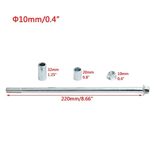 Mokuo 10mm 220mm Front Rear Axle with Bushing 6mm 20mm 32mm Fit for Motorcycle Pit Dirt Bike Moped Scooter QUAD ATV Mini Bike Parts - Image 2