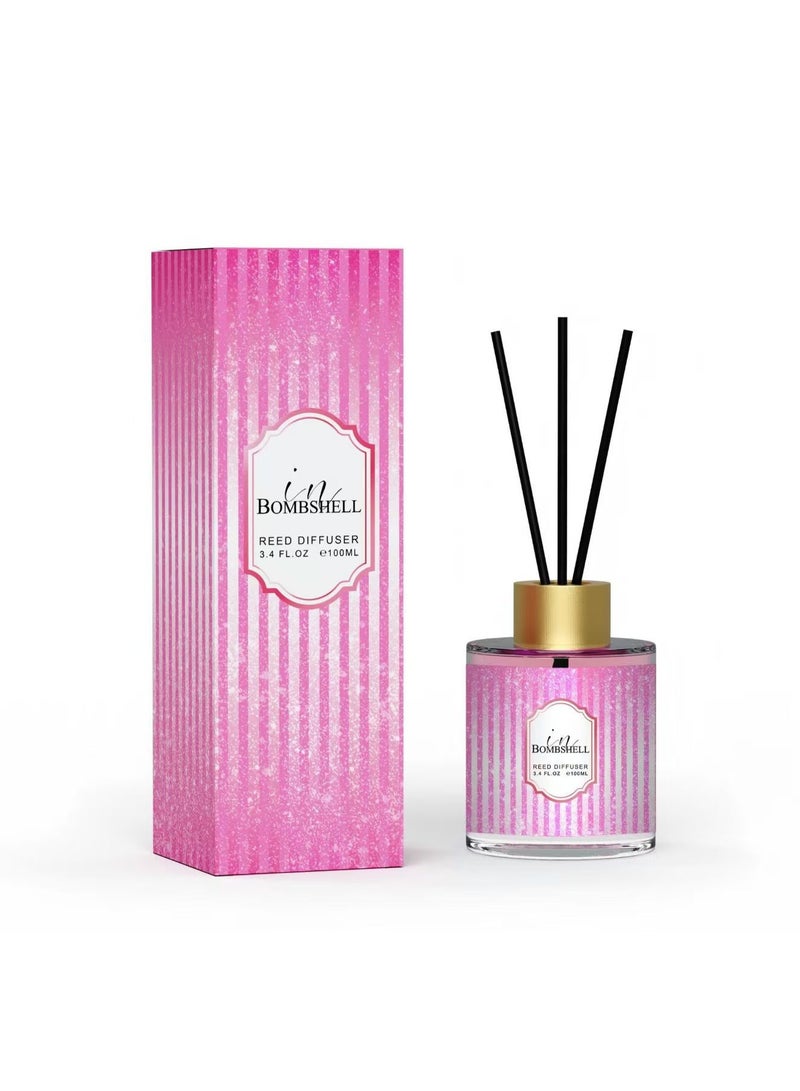 Fragrance Reed Diffuser 120ml - Long-lasting Room Fragrance - Includes 3 Reeds