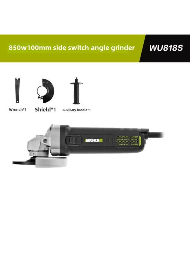 Wicks Angle Grinder WU800X Grinder Fine Handle Cutting Grinding Polishing Small Waist WU900 High Power-Color:WU818S Side Switch 850w-original Free 4 PairS Of Carbon BruSheS  - Image 1