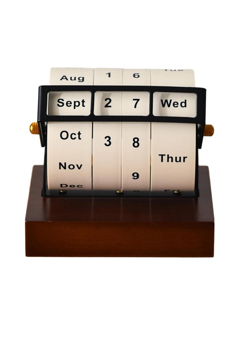 Rotating perpetual calendar 2025 large rotating desk calendar desktop ornaments desk calendar perpetual calendar countdown - Image 1