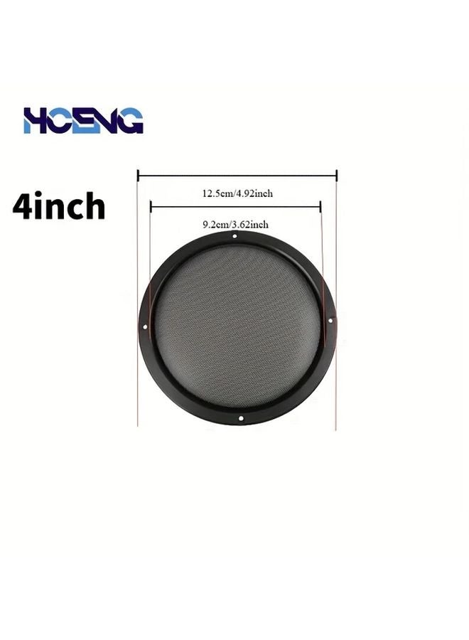 4 Inch Metal Speaker Grille 1pc Flat Round Cover For Home Car Stereo Protection - Image 1