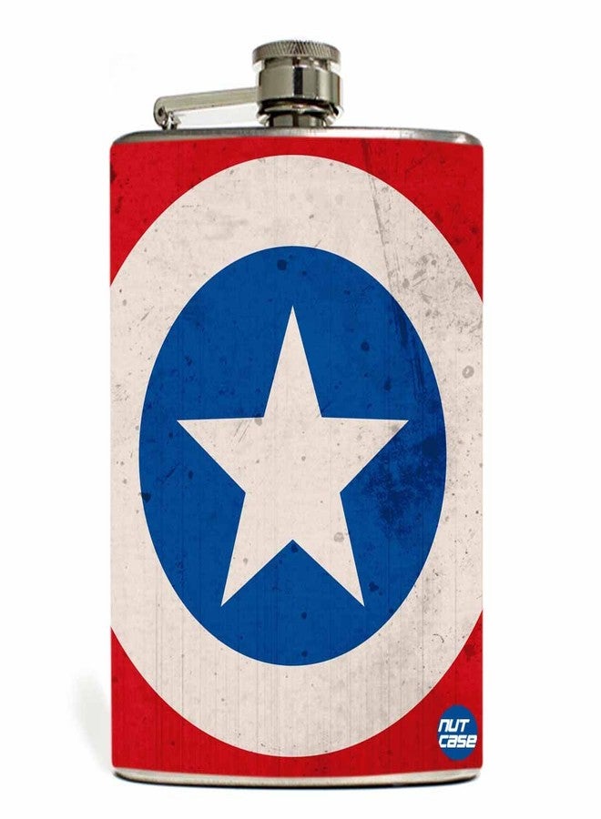 Designer Hip Flask 7 Oz Nutcase - Camiseta Capitan Logo