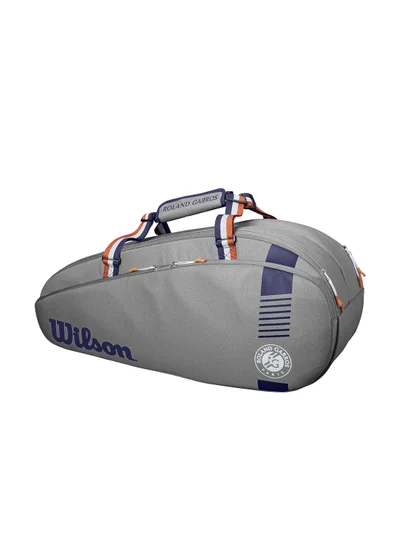 Wilson Roland-Garros Team Tennis Racket Bag, Cream/ Navy, Holds up to 6 Rackets