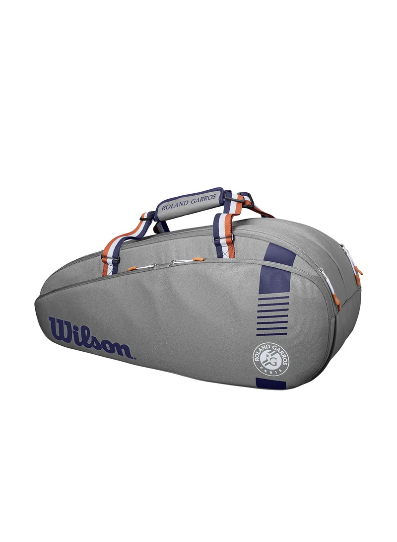 Wilson Roland-Garros Team Tennis Racket Bag, Cream/ Navy, Holds up to 6 Rackets