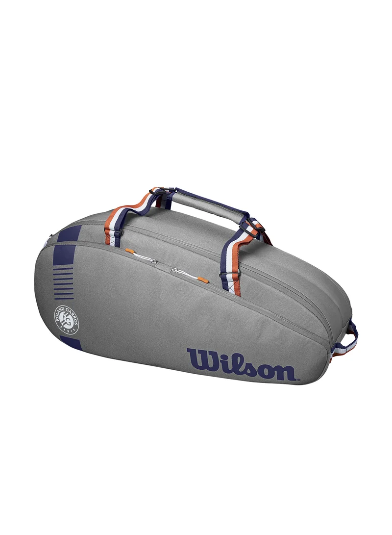 Wilson Roland-Garros Team Tennis Racket Bag, Cream/ Navy, Holds up to 6 Rackets
