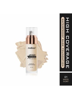 maliao High Coverage Waterproof Base Natural Foundation Cream - Flawless All-Day Wear (White Ivory), 1 Count  - Image 2